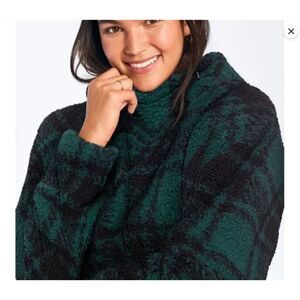 PINK by Victoria Secrets Plaid Campus Sherpa Teddy Oversized Hoodie